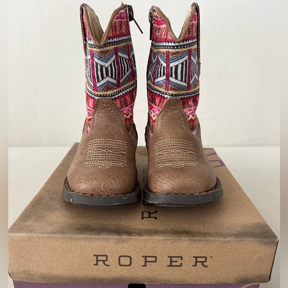 Roper Toddler Boots with Aztec Pattern